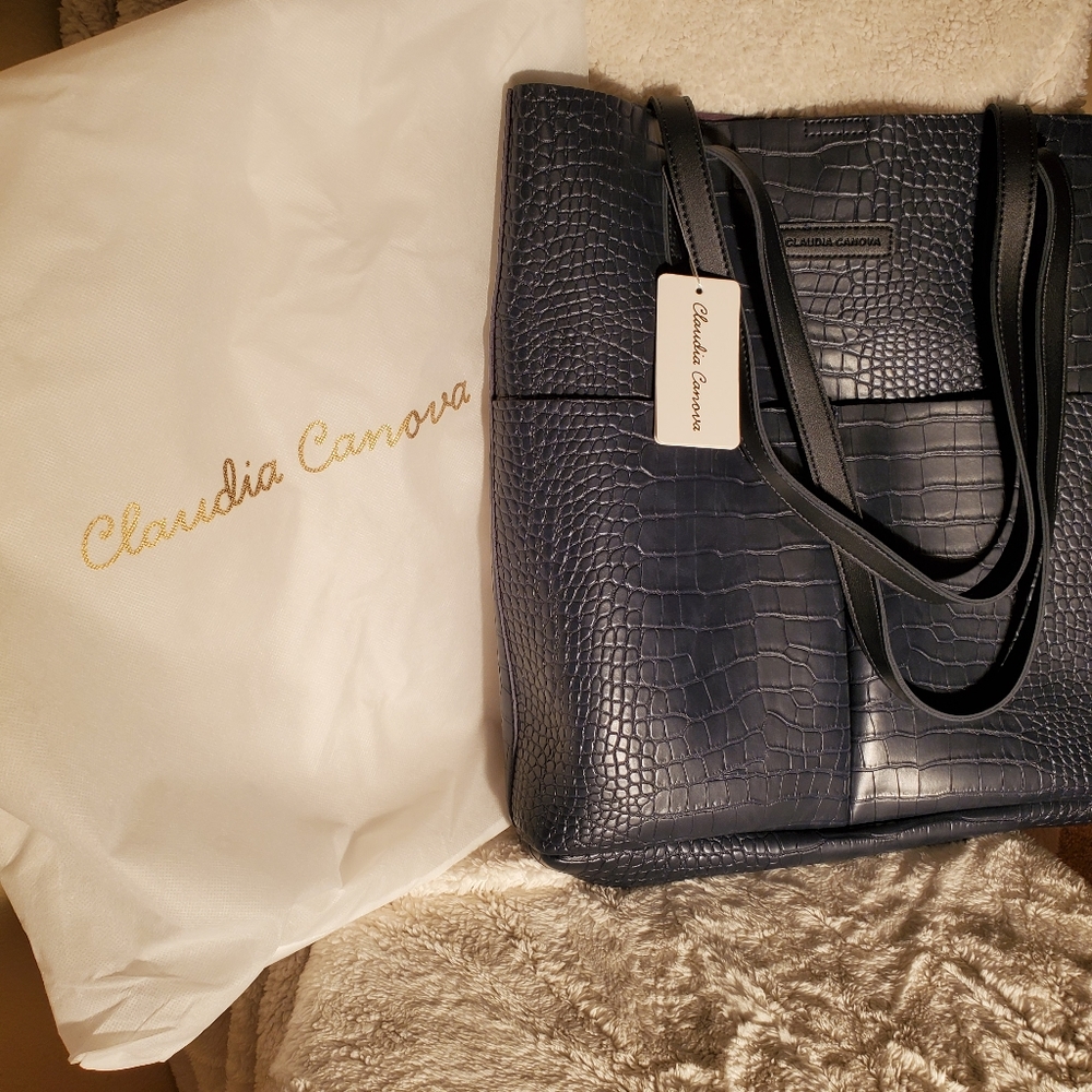 Claudia Canova Navy Blue Tote Bag